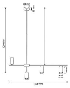 Brilagi - Lampada a sospensione CRANE con cavo 4xGU10/30W/230V, nera