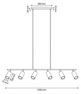 Brilagi - Lampadario sospeso con cavo SELE 6xGU10/30W/230V bianco