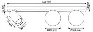 Brilagi - Faretto SELE BALL 1xGU10/30W/230V + 2xG9/10W nero