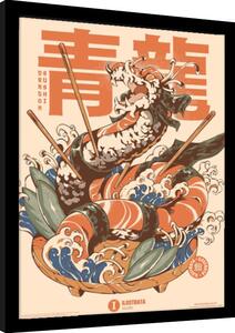 Quadro Ilustrata - Dragon Sushi, Poster Incorniciato