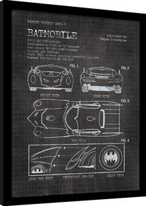 Quadro Batman - Batmobile Patent, Poster Incorniciato