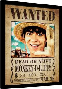 Quadro One Piece Live Action - Luffy Wanted Poster, Poster Incorniciato