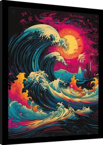 Quadro Wave Collection - Neon Whirlpool, Poster Incorniciato