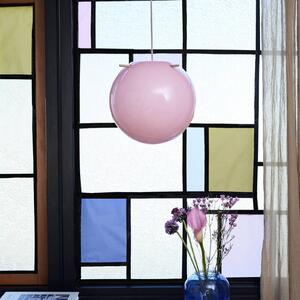 FRANDSEN lampada a sospensione Koi, vetro, rosa/ottone, Ø 32 cm