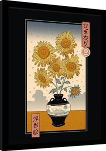 Quadro Vincent Trinidad - Sunflowers Ukiyoe, Poster Incorniciato
