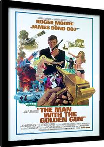 Quadro James Bond - Man With Golden Gun, Poster Incorniciato
