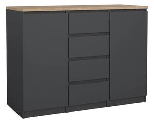 Credenza grigio scuro 121x91x50 cm Naia – Tvilum