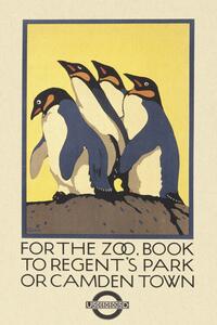 Riproduzione Vintage London Zoo Poster Featuring Penguins