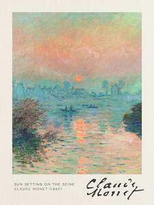 Riproduzione Sun Setting on the Seine - Claude Monet, (30 x 40 cm)
