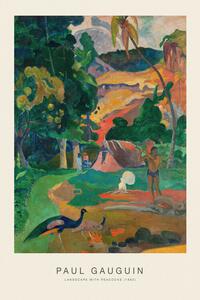 Riproduzione Landscape with Peacocks Special Edition - Paul Gauguin, (26.7 x 40 cm)