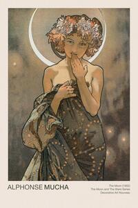 Riproduzione The Moon Celestial Art Nouveau Beautiful Female Portrait - Alphonse Alfons Mucha