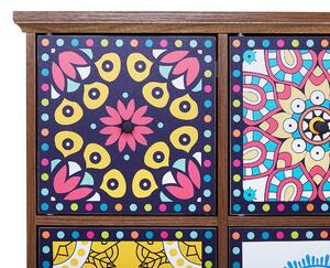 Credenza in stile marocchino Multicolore con 9 cassetti vintage Boho Beliani