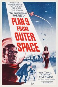 Riproduzione Plan 9 from Outer Space Vintage Cinema Retro Movie Theatre Poster Horror Sci-Fi