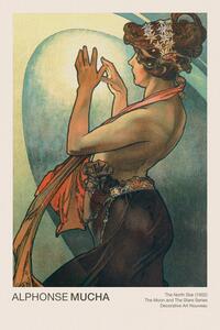 Riproduzione The North Star Celestial Art Nouveau Beautiful Female Portrait - Alphonse Alfons Mucha, (26.7 x 40 cm)