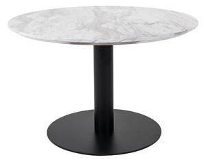 Tavolino rotondo bianco e nero con piano in marmo 70x70 cm Bolzano - House Nordic