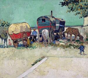 Vincent van Gogh - Riproduzione The Caravans Gypsy Encampment near Arles 1888, (40 x 30 cm)