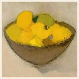 Riproduzione Lemons Still Life in Yellow Square - Helene Schjerfbeck