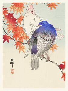 Riproduzione Two Pigeons Japandi Vintage - Ohara Koson