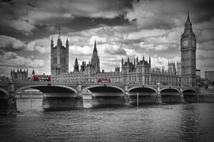 Fotografia London Westminster Bridge Red Buses, Melanie Viola