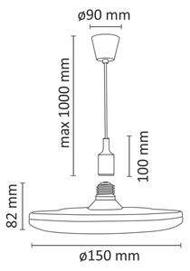 LED Lampada a sospensione KIKI 1xE27/10W/230V nero