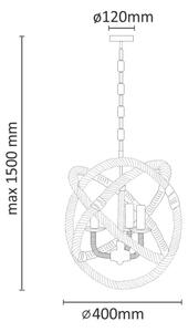 Lampadario a sospensione con catena ROPE GLOBO 3xE14/10W/230V
