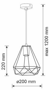 Lampadario su fune VIGO 1xE27/20W/230V