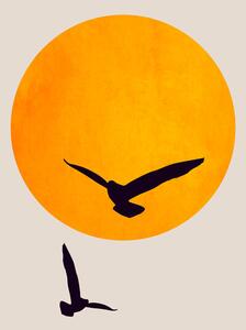 Illustrazione Birds In The Sky, Kubistika