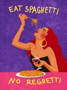 Illustrazione Eat spaghetti no regretti, Raissa Oltmanns
