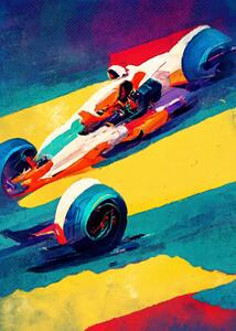 Illustrazione Formula 1 yellow purple, Justyna Jaszke