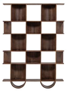 Libreria marrone scuro in mango massiccio 130x180x35 cm Sinne – WOOOD