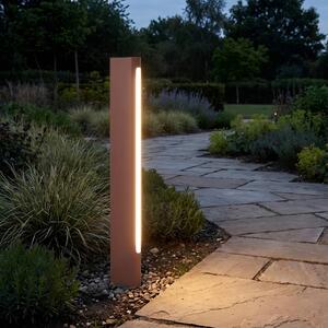 Lampione a LED Lucande Celiora, altezza 80 cm, marrone, IP65 Celiora, Marrone / Ruggine, Alluminio, Moderno