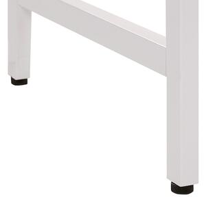 Scrivania smart working piano legno chiaro gambe acciaio verniciato a polvere bianco 84 x 48 cm con cassetto design scandinavo moderno Beliani