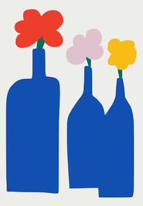 Illustrazione Blue Bottle Vase, Little Dean, (30 x 40 cm)