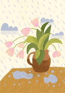 Illustrazione Flowers in the rain, Gigi Rosado