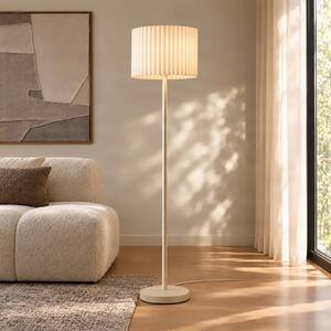 Lampada da terra Libbie Lindby, Crema / Ambra, Soggiorno / Sala da pranzo, Tessuto / Stoffa / Seta, Scandinavo, Lampada da terra