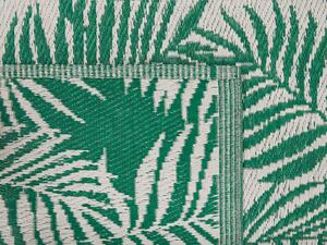 Tappeto da esterno verde menta sintetico 120 x 180 cm foglia di palma motivo floreale moderno balcone patio terrazza Beliani