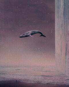 Illustrazione Flying, spacerocket art, (30 x 40 cm)