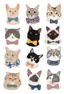 Illustrazione Cats In Bow Tie, Hanna Melin