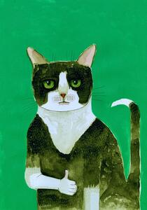 Illustrazione Tuxedo Cat Thumbs Up, Sharyn Bursic