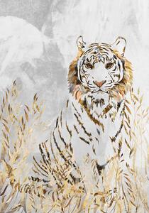 Illustrazione Golden Tiger in the leaves, Sarah Manovski