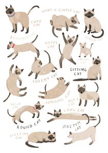 Illustrazione Siamese Cat Print, Hanna Melin