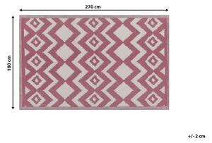 Tappeto da zona rosa in materiale sintetico 180 x 270 cm per interni ed esterni motivo geometrico a zigzag moderno balcone patio Beliani