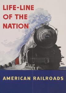 Illustrazione American Railroads, Vintage Travel Poster