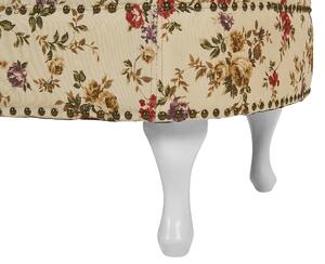 Chaise longue Beige Multicolore versione sinistra Tessuto in poliestere con bottoni abbottonati Motivo floreale Beliani