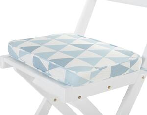Set di 2 cuscini per sedili da esterno blu con motivo geometrico legato con corde resistenti ai raggi UV Beliani