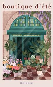 Illustrazione French Flowershop, Goed Blauw, (26.7 x 40 cm)