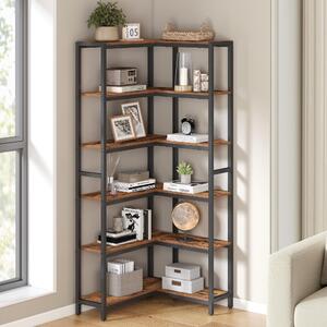 VASAGLE libreria a 6 livelli, ripiano angolare, ripiano portaoggetti, 24 x 102 x 175,2 cm, moderna, per soggiorno, camera da letto, ufficio