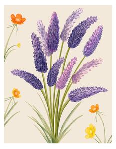 Illustrazione Purple flower, Bohonewart, (30 x 40 cm)