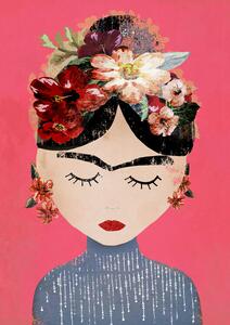 Illustrazione Frida Pink Version, Treechild, (30 x 40 cm)