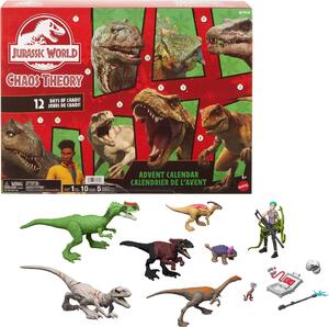 Calendario dell'Avvento "Jurassic World: Teoria del caos" con 12 sorprese a tema dinosauri per bambini